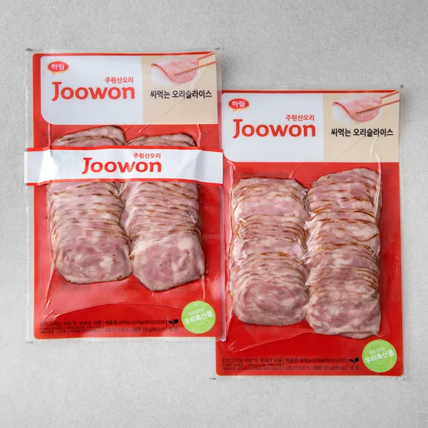주원산오리 싸먹는오리 슬라이스, 320g, 2개
