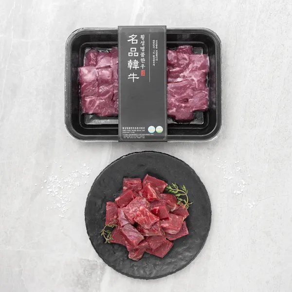 횡성한우 1등급 국거리용 (냉장), 300g, 1개