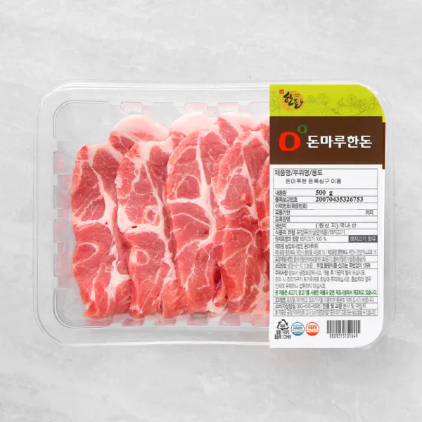 돈마루 한돈 목심 구이용 (냉장), 500g, 1개