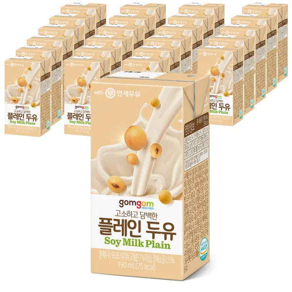 곰곰 고소한 무가당 플레인 두유, 190ml, 24개