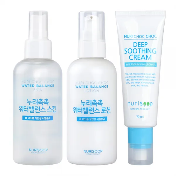 누리숲 누리촉촉 워터밸런스 스킨 로션 크림 세트, 1세트