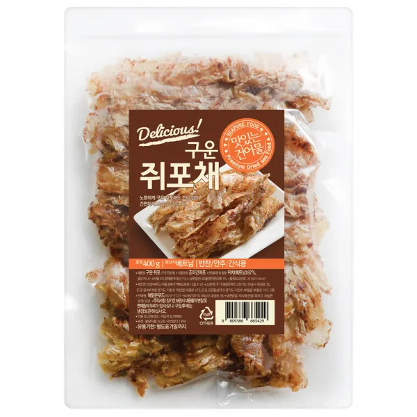 해맑은푸드 구운쥐포채 400g 1개