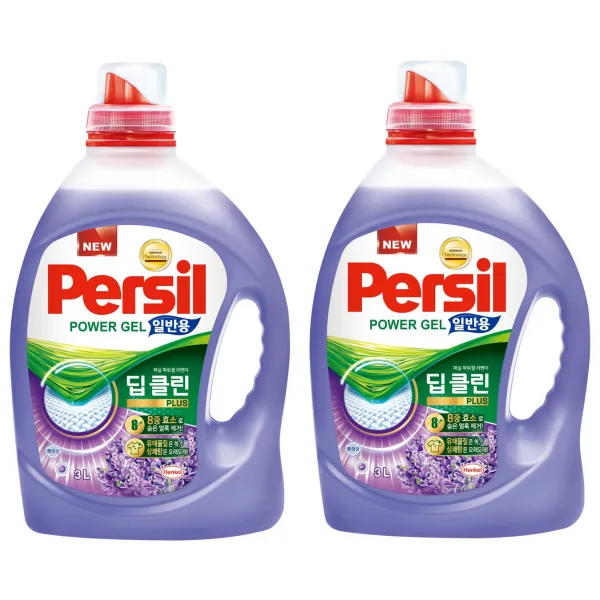 퍼실 딥클린 플러스 라벤더젤 액상세제 일반용 본품 3l 2개
