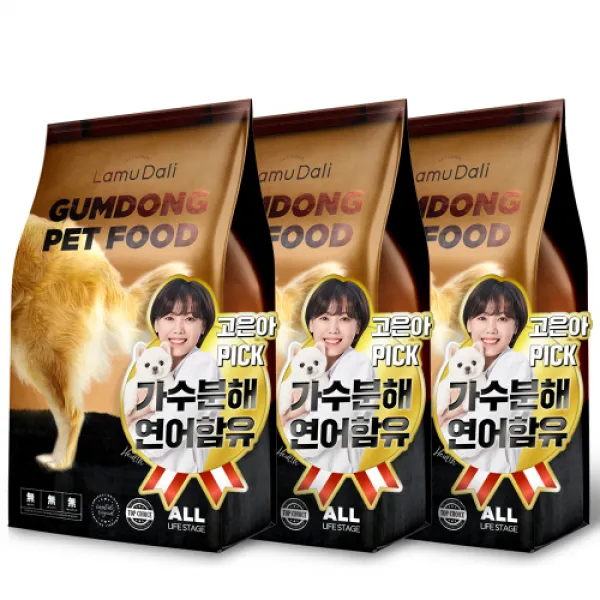 라무달리 전연령 강아지 금동사료 3p, 가수분해연어, 2kg