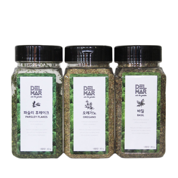 딜리셔스마켓 허브향신료 파슬리 40g + 바질홀 80g + 오레가노홀 90g, 1세트