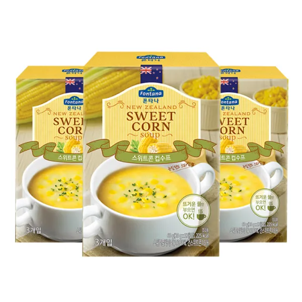 폰타나 뉴질랜드 스위트콘 수프 즉석지함 60g 3개