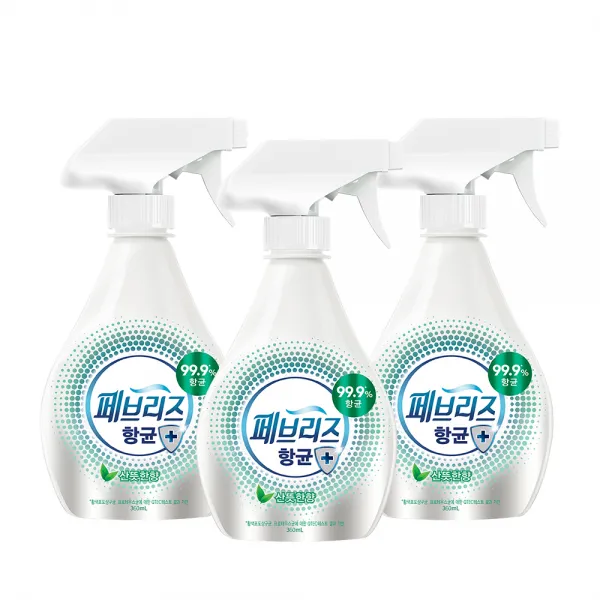 페브리즈 항균플러스 섬유탈취제 산뜻한향 본품, 360ml, 3개