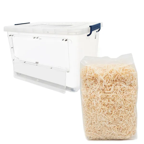 큐티펫 디깅용 앞문 열림 햄스터 하우스 120L + 아스펜 베딩 세트, 단일색상, 1세트