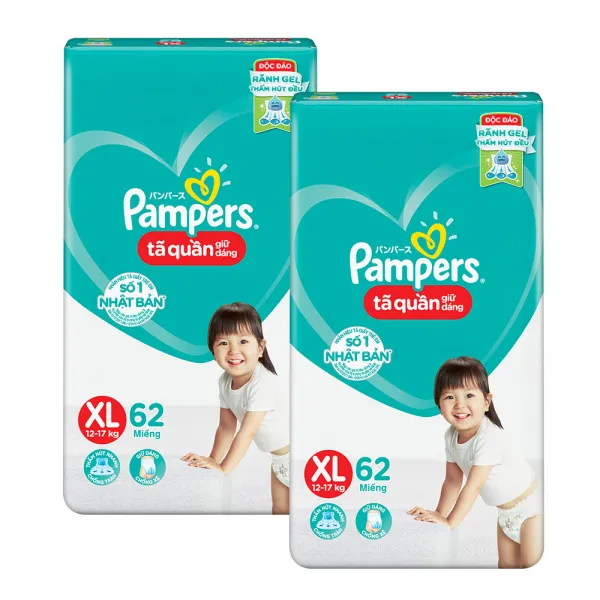 팸퍼스 베이비드라이 팬티형 기저귀 5단계 XL 62p x 2팩, 124매