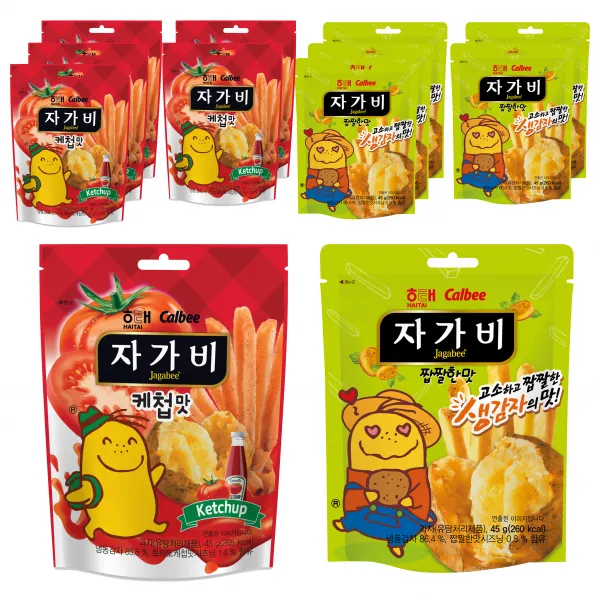 자가비 스낵 45g x 6p + 자가비 케첩맛 스낵 45g x 6p, 1세트