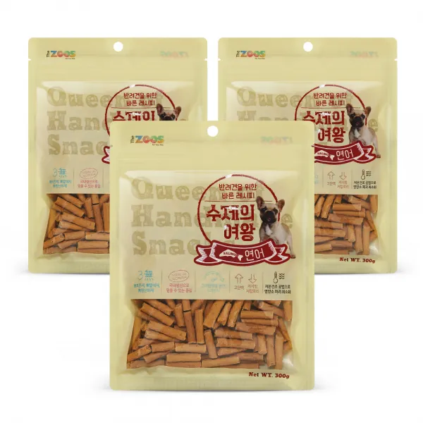 수제의여왕 반려견을 위한 바른레시피 수제간식 300g 연어 3개입
