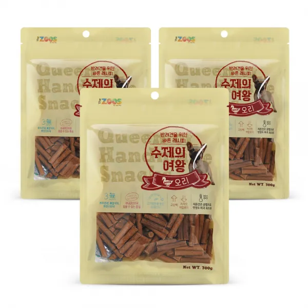 수제의여왕 반려견을 위한 바른레시피 수제간식 300g 오리 3개입