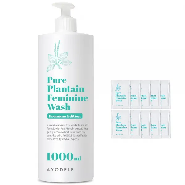 아요델 질경초 여성청결제 1000ml + 1회용 파우치 4ml x 10p, 1세트