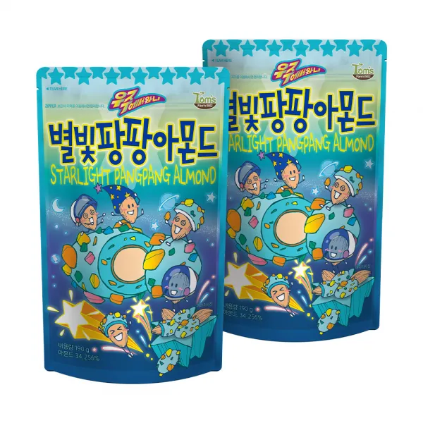 탐스팜 별빛팡팡아몬드, 190g, 2개입
