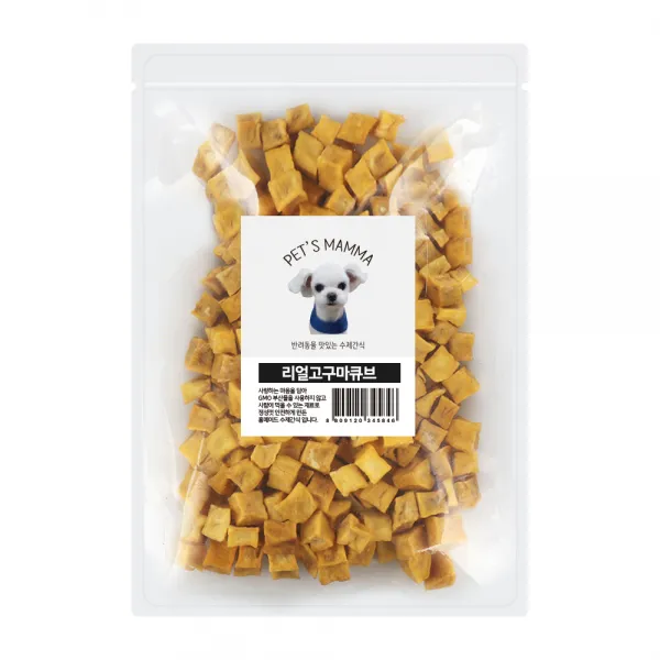 펫츠맘마 국내산 강아지 수제간식 200g 고구마큐브 1개