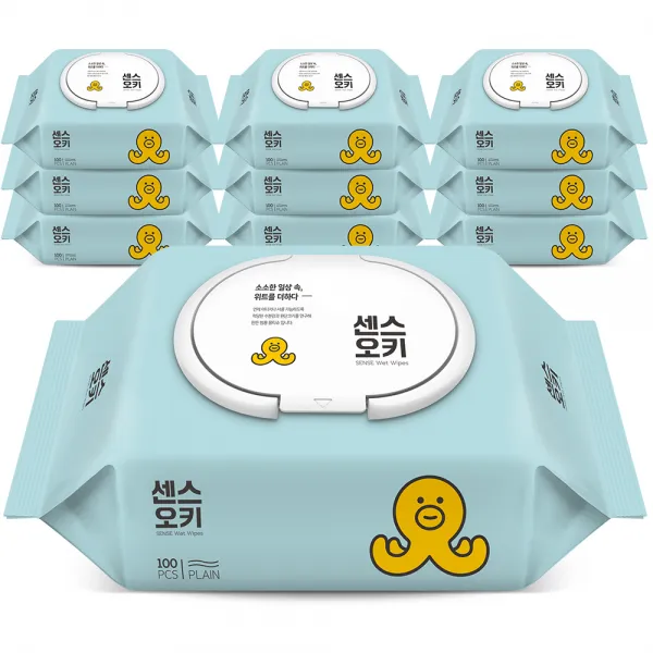 센스 물티슈 민트 캡형, 100매입, 10팩