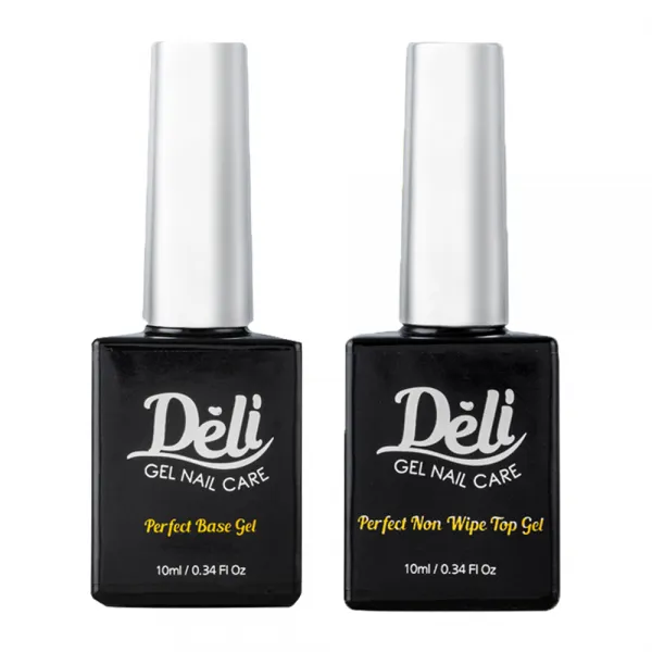 델리뷰티 퍼펙트 베이스젤 10ml + 논와이프 탑 젤 10ml 세트, 혼합 색상, 1세트