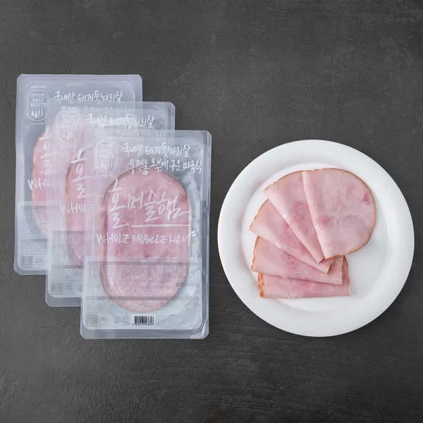 존쿡델리미트 홀머슬 햄, 100g, 3개