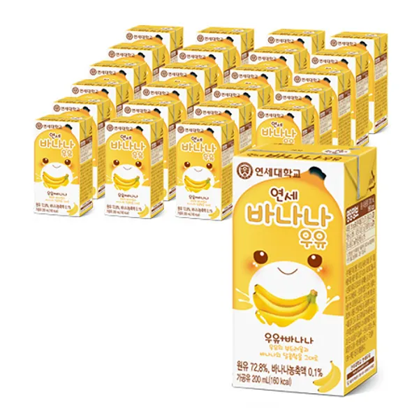 연세우유 바나나 멸균우유, 200ml, 24개
