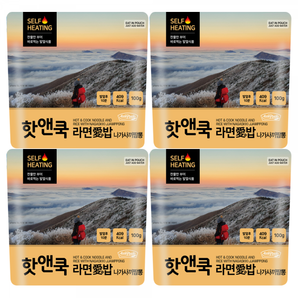 이지밥 핫앤쿡 라면애밥 나가사끼 짬뽕, 100g, 4개
