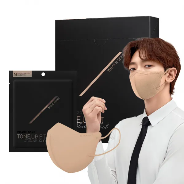 참존 톤업핏 블랙라벨 마스크 중형, 25개입, 1개, 트렌치베이지