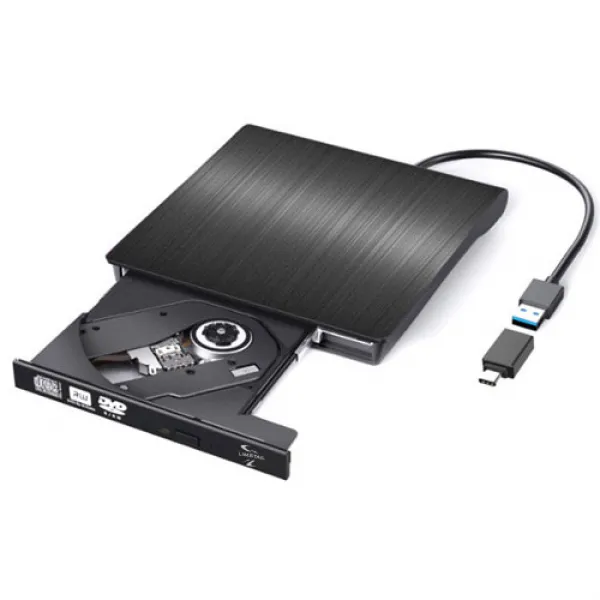 림스테일 USB 3.0 DVD RW 멀티 외장형 ODD 블랙+ C타입 젠더 세트, LM-19