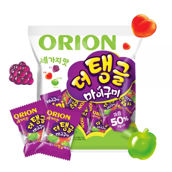오리온 세 가지 맛 더 탱글 마이구미 츄잉젤리, 9.8g, 70개입