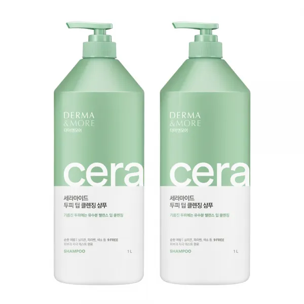 더마앤모어 두피 딥 클렌징 샴푸, 1L, 2개