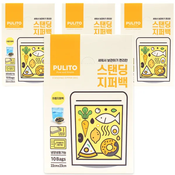 뿌리또 스탠딩 지퍼백 22 x 23cm 10p, 4개