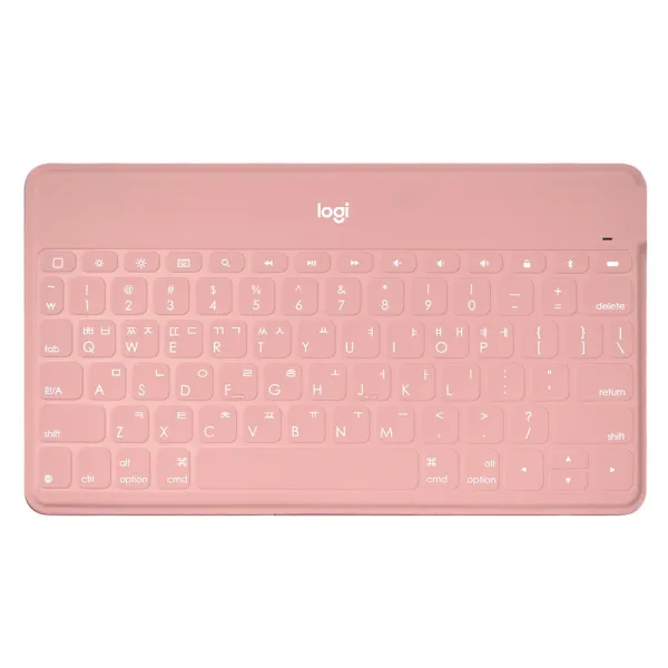 로지텍코리아 KEYS TO GO 애플 호환 블루투스 키보드, 일반형, Keys-To-Go, 파우더 핑크