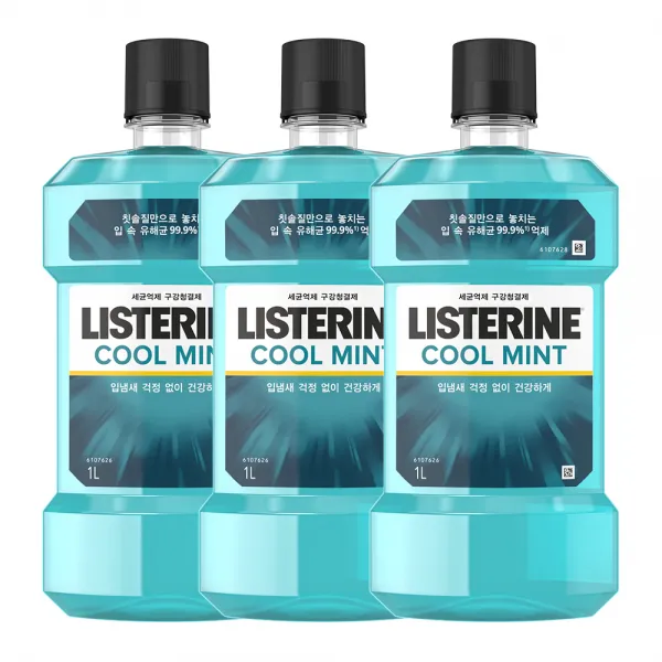 리스테린 쿨민트 구강청결제, 1000ml, 3개