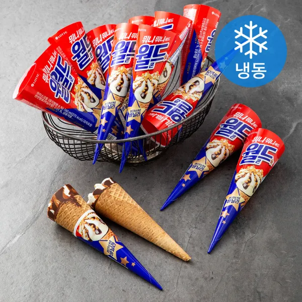 월드콘 바닐라 아이스크림 (냉동), 160ml, 24개
