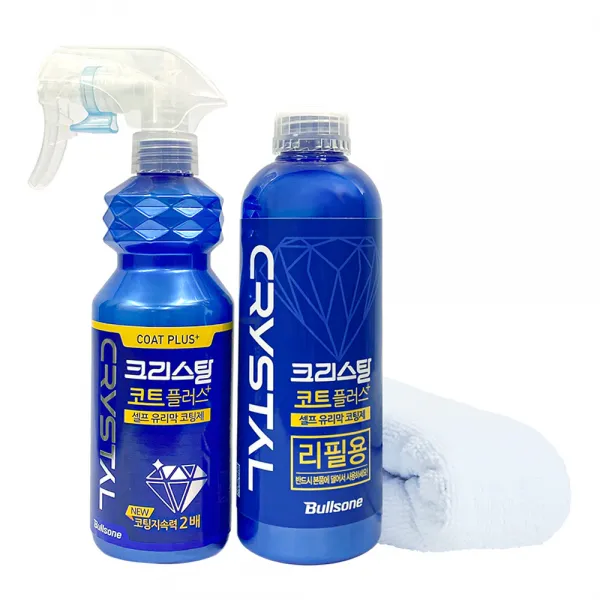 불스원 크리스탈 코트 플러스 300ml + 리필 400ml + 극세사융, 1세트