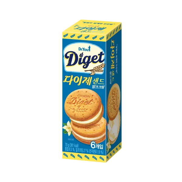오리온 샌드 다이제 밀크 크림 70g 20개입