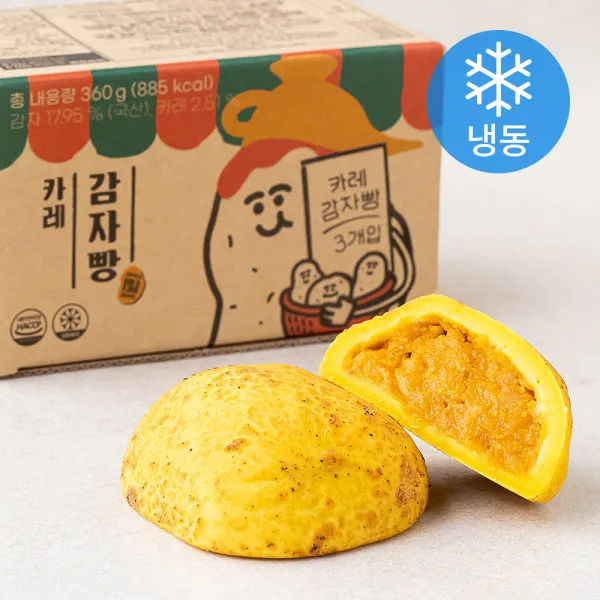 카레 감자빵 3개입 (냉동), 360g, 1개