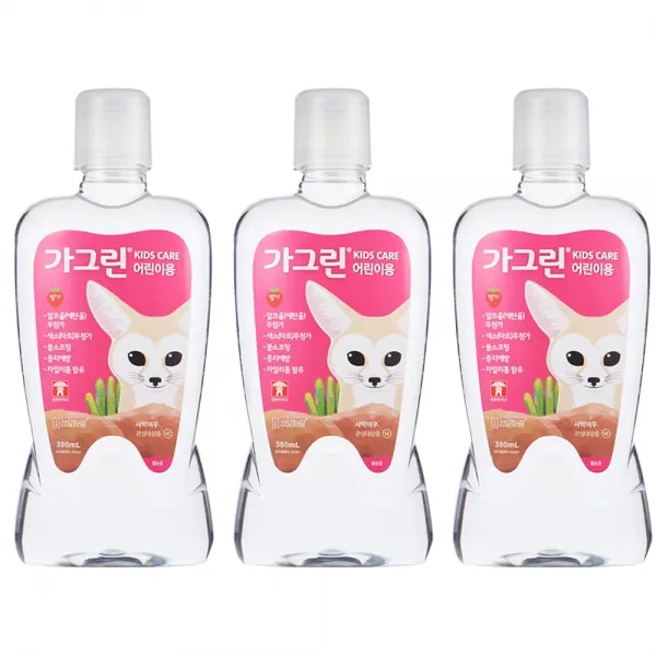 가그린 어린이용 구강세정제 딸기향 이미지 랜덤발송, 380ml, 3개