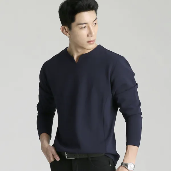 업클라스 남성용 맨즈 V슬릿 긴팔 티셔츠 a081