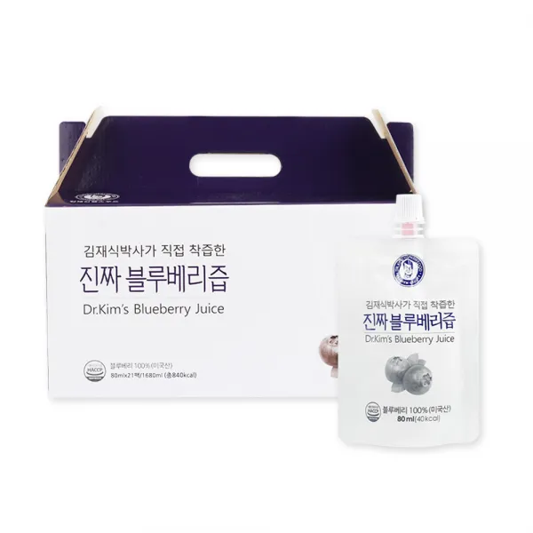 자임트리 경북대학교 블루베리100 과일즙 80ml 21개입