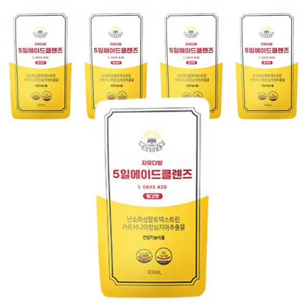 자유다방 5일에이드클렌즈 망고맛, 100ml, 5개