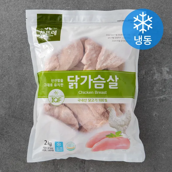 참프레 IQF 닭가슴살 (냉동), 2000g, 1개