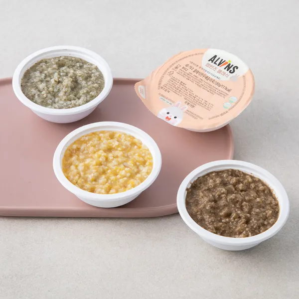 엘빈즈 클래식 이유식 중기2 만7~10개월 180g X 4종 한우 세트 한우새송이죽 + 배사과한우죽 + 비타민채한우죽 + 검은콩한우죽 1세트