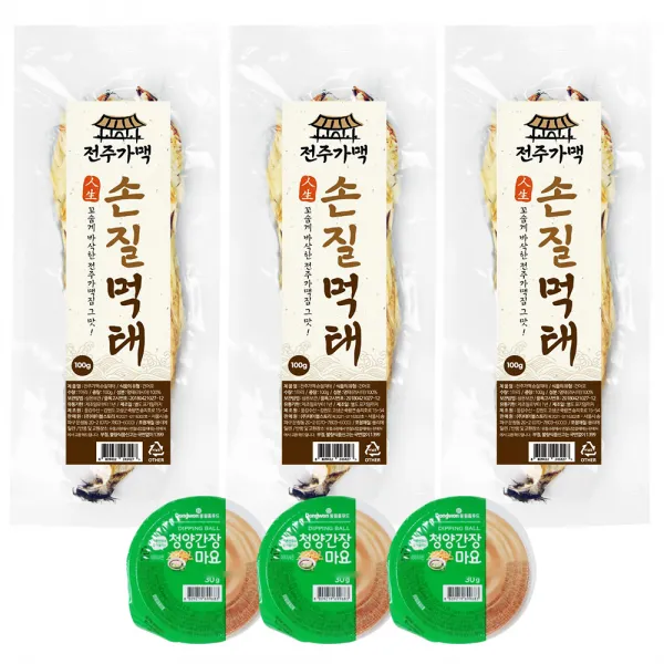 전주가맥 손질 먹태 100g + 청양간장마요 30g 세트, 3세트