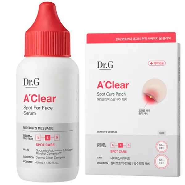 닥터지 에이클리어 스팟 포 페이스 세럼 45ml + 패치 39p 세트, 1세트