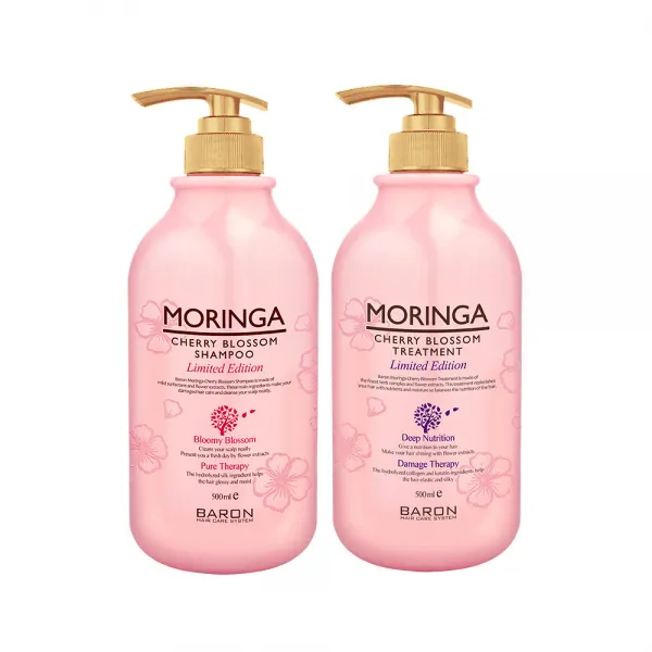 바론 모링가 체리블라썸 샴푸 500ml + 트리트먼트 500ml, 1세트