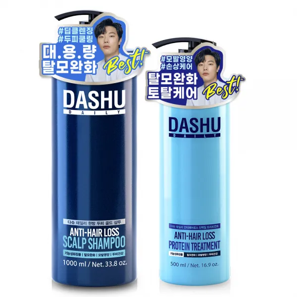 다슈 탈모완화 한방 두피 골드 샴푸 1000ml + 단백질 트리트먼트 500ml 세트 1세트