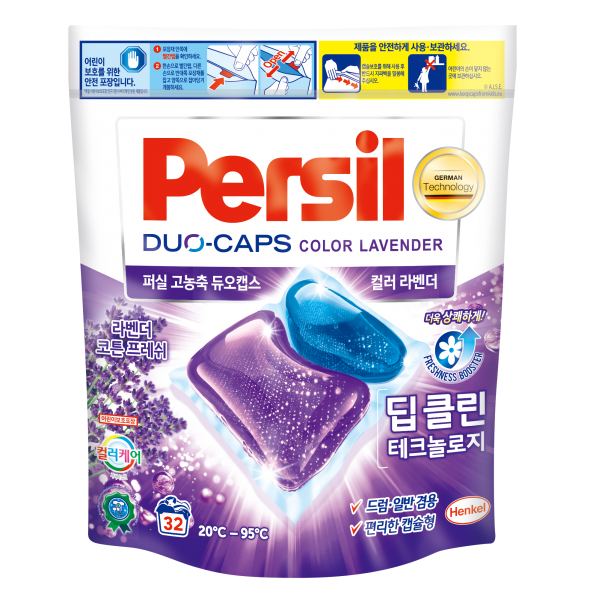 퍼실 고농축 듀오캡스 컬러 라벤더 캡슐세제, 32개입, 1개
