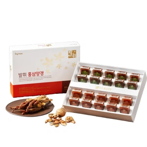 한국야쿠르트 발휘 홍삼양갱 호두/아몬드, 40g, 20개