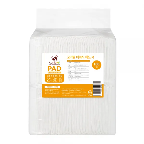 쿠팡 브랜드 - 꼬리별 베이직 애견패드 M(40 x 50cm) 100매입, 1개, 100매