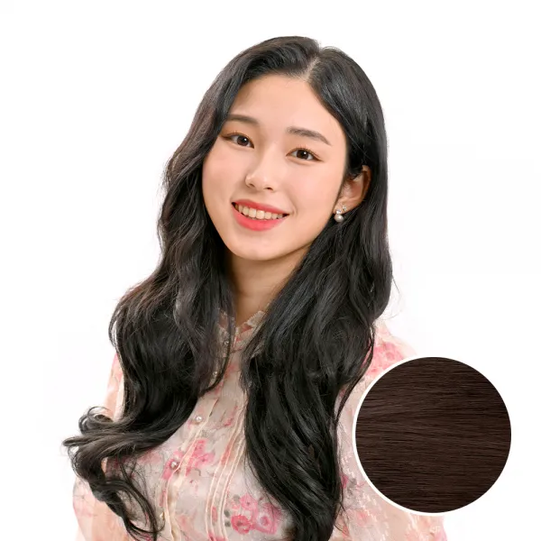 벨리음 벨크로 붙임머리피스 롱 내추럴 웨이브, DB (다크브라운), 10피스