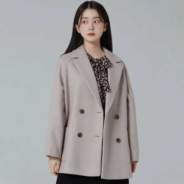 미쏘 여성용 테일러드카라 더블 박스핏 자켓
